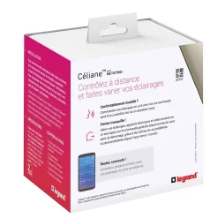 Interrupteur à option variateur à câbler pour installation connectée Céliane with Netatmo avec plaque Métal Titane