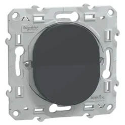 Interrupteur poussoir 10A Schneider Electric Ovalis anthracite