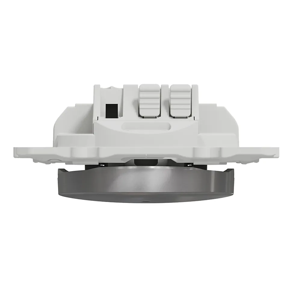 Interrupteur poussoir lumineux LED bleu 10A à vis Schneider Electric Odace aluminium