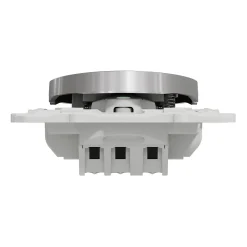 Interrupteur poussoir lumineux LED bleu 10A à vis Schneider Electric Odace aluminium