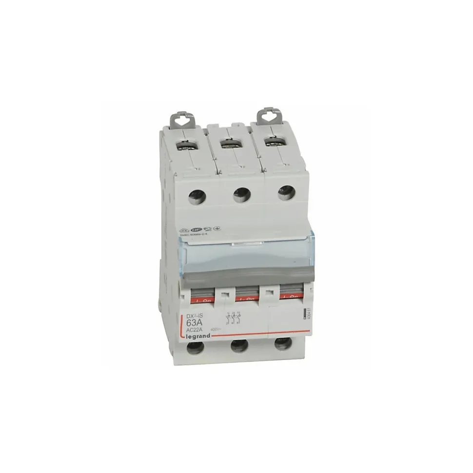 406461 Interrupteur Sectionneur Triphasé 3p 400v - 63a - 3 Modules - Bornes à Vis Legrand Dx3-is