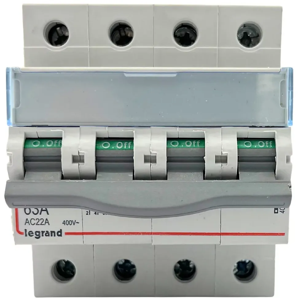 406481 Interrupteur Sectionneur Tétrapolaire 4p 400v - 63a - 4 Modules - Bornes à Vis Legrand Dx3-is