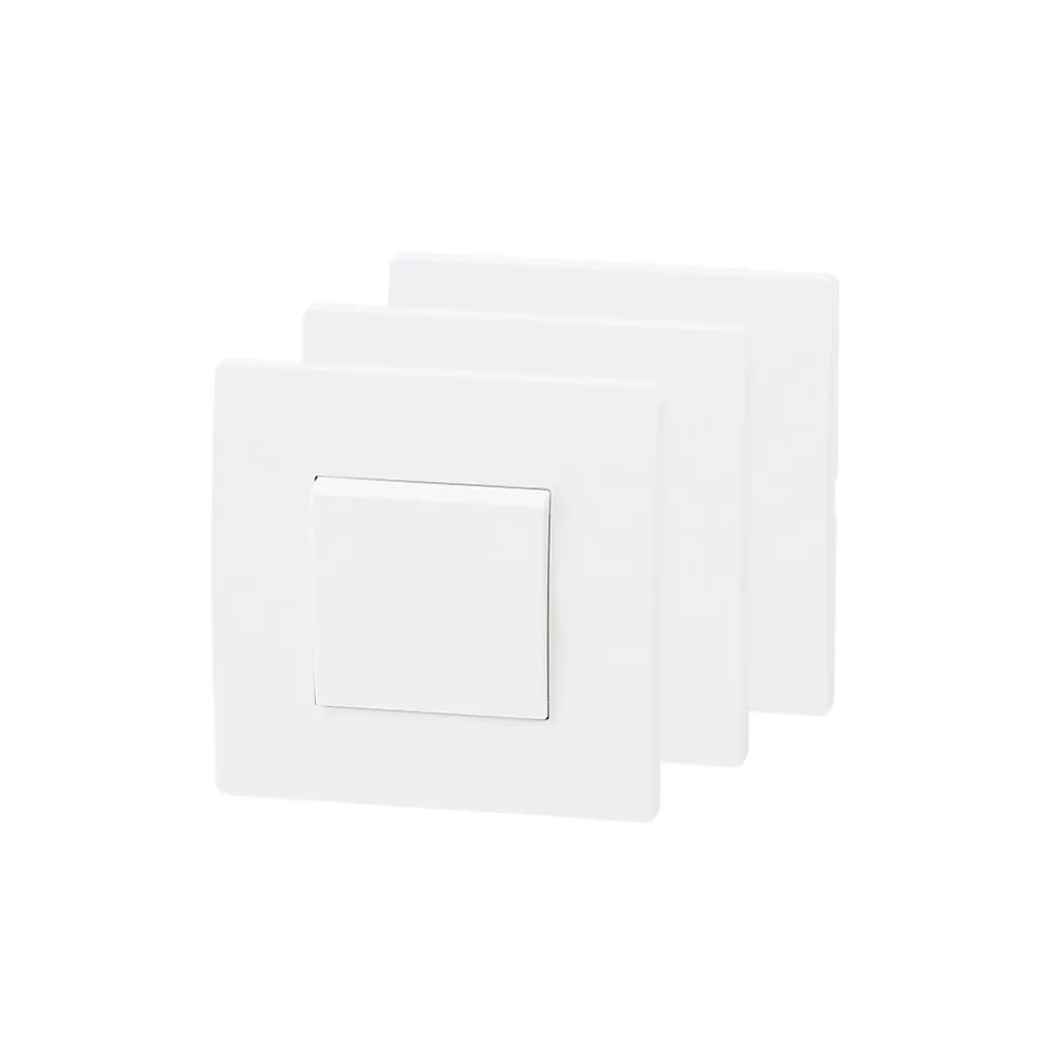 Interrupteur va-et-vient blanc complet, lot de 3
