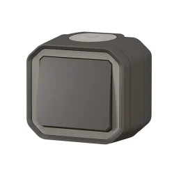 Interrupteur va-et-vient complet saillie Legrand Plexo anthracite