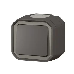 Interrupteur va-et-vient complet saillie Legrand Plexo anthracite