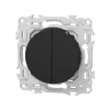 Interrupteur va-et-vient ou poussoir double Noir onyx Schneider Odace