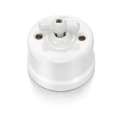 Interrupteur va-et-vient saillie Fontini Garby Porcelaine blanche, manette blanche