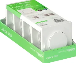 Interrupteur va-et-vient Schneider Electric Odace blanc complet vendu par 5 pièces