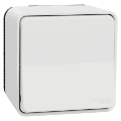 Interrupteur va-et-vient étanche complet saillie Schneider Electric Mureva Styl blanc