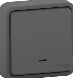 Interrupteur va-et-vient étanche complet encastré Schneider Electric Mureva Styl anthracite