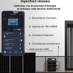 IZYWATT.eco 2048Wh injection réseau + Izywatt.extra + panneau solaire 315W