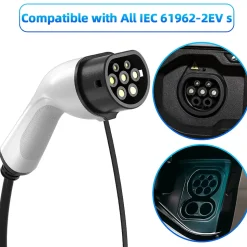 JATRHG câble de recharge 7,2kW / 32A monophasé, 5m, type 2 vers type 2, pour véhicules électriques et hybrides rechargeables