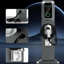 JATRHG K1 kit de borne de recharge, 11 kW / 16 A, triphasé, avec câble type 2 de 8 m pour véhicules électriques, support inclus