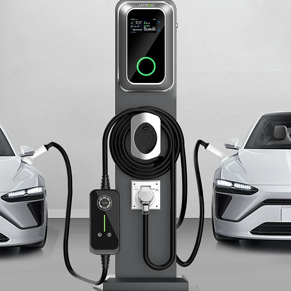JATRHG K1 kit de borne de recharge, 7,2 kW / 32 A, monophasé, avec câble type 2 de 8 m pour véhicules électriques, support inclus