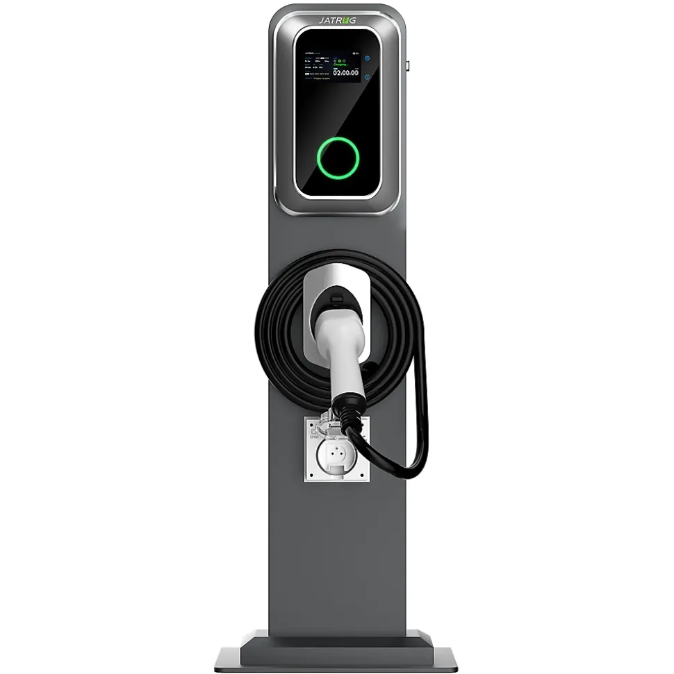 JATRHG K1 kit de borne de recharge, 7,2 kW / 32 A, monophasé, avec câble type 2 de 8 m pour véhicules électriques, support inclus