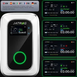 JATRHG S1 borne de recharge IP66 pour véhicules électriques, 7,2 kW / 32 A, monophasé, avec câble type 2 de 6 m