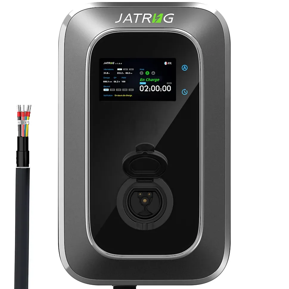 JATRHG S2 borne pour véhicules électriques, IP66, avec prise de type 2 équipée de shutter, 11kW / 16A, triphasée