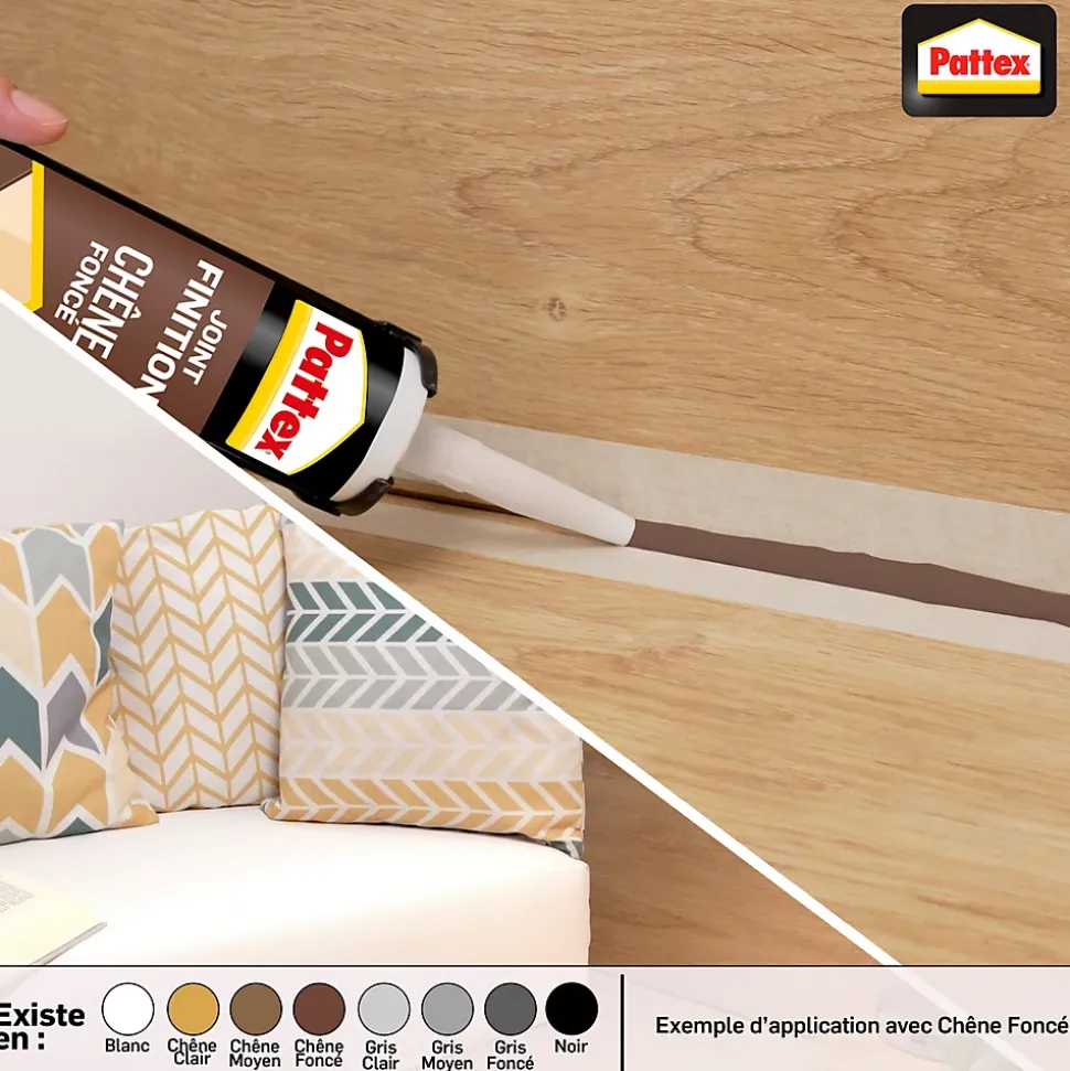 Joint de finition Pattex gris moyen 280ml