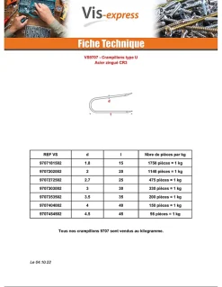 KG Crampillons Acier zingué 2.7X25 - 1 pièce