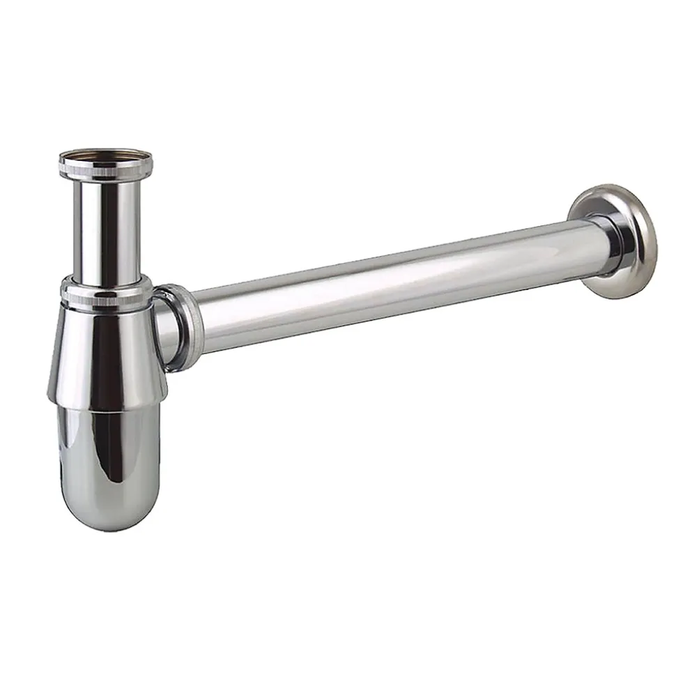 Kibath Siphon rond BOT, finition chrome poli, en laiton
