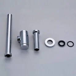 Kibath Siphon rond MIN, finition chrome poli, en laiton
