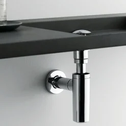 Kibath Siphon rond MIN, finition chrome poli, en laiton