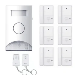 Kit Alarme autonome détection de mouvement Eclairage alerte détecteur ouverture et télécommande