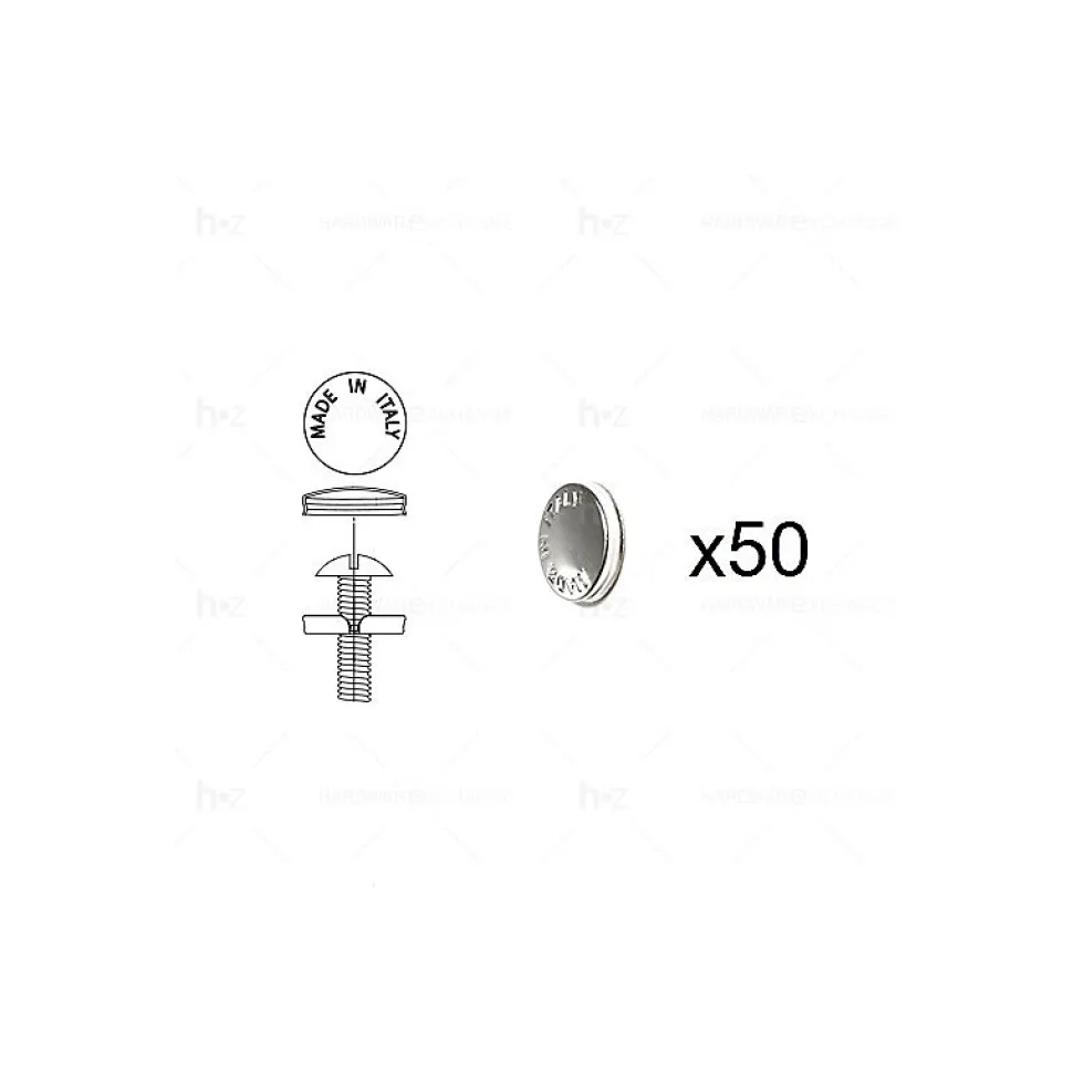 1 Kit composés de 50 cache-vis nickel brillant Lot de 25