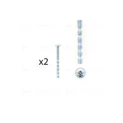 1 kit composés de 2 vis M4X45mm zinguée cruciforme-fendue, Lot de 6