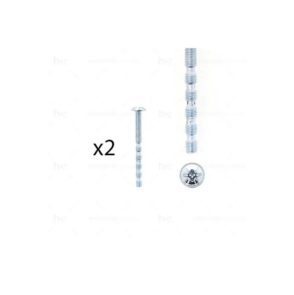 1 kit composés de 2 vis M4X45mm zinguée cruciforme-fendue, Lot de 6