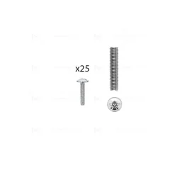 1 kit composés de 25 vis M4X20 mm zinguée, Lot de 6