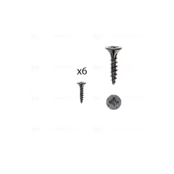 1 kit composés de 6 vis 4X18mm galvanisé Fer noir vintage