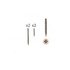 1 kit composés de 2 vis 4x25 mm + 2 vis 4x50 mm Florence antique, Lot de 6