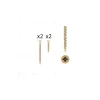 1 kit composés de 2 vis 4x25 mm + 2 vis 4x50 mm Patine royale en or ivoire, Lot de 6