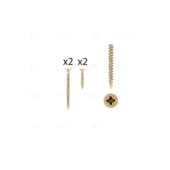 1 kit composés de 2 vis 4x25 mm + 2 vis 4x50 mm Patine royale en or ivoire, Lot de 6