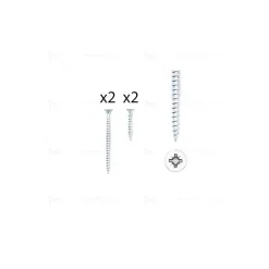 1 kit composés de 2 vis 4x25 mm + 2 vis 4x50 mm Vieil argent brillant
