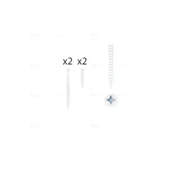 1 kit composés de 2 vis 4x25 mm + 2 vis 4x50 mm Vernis blanc mat