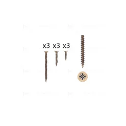 1 kit composés de 3 vis 35x16  + 3 vis 4x25  + 3 vis 4x50 Florence antique Lot de 25