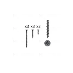 1 kit composés de 3 vis 35x16 + 3 vis 4x25 + 3 vis 4x50 Fer noir vintage