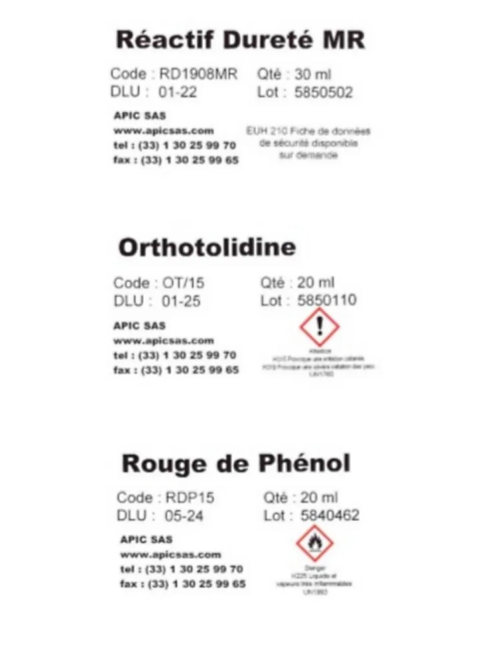 Kit d'analyses d'eau TH, PH, Nitrate, Chlore