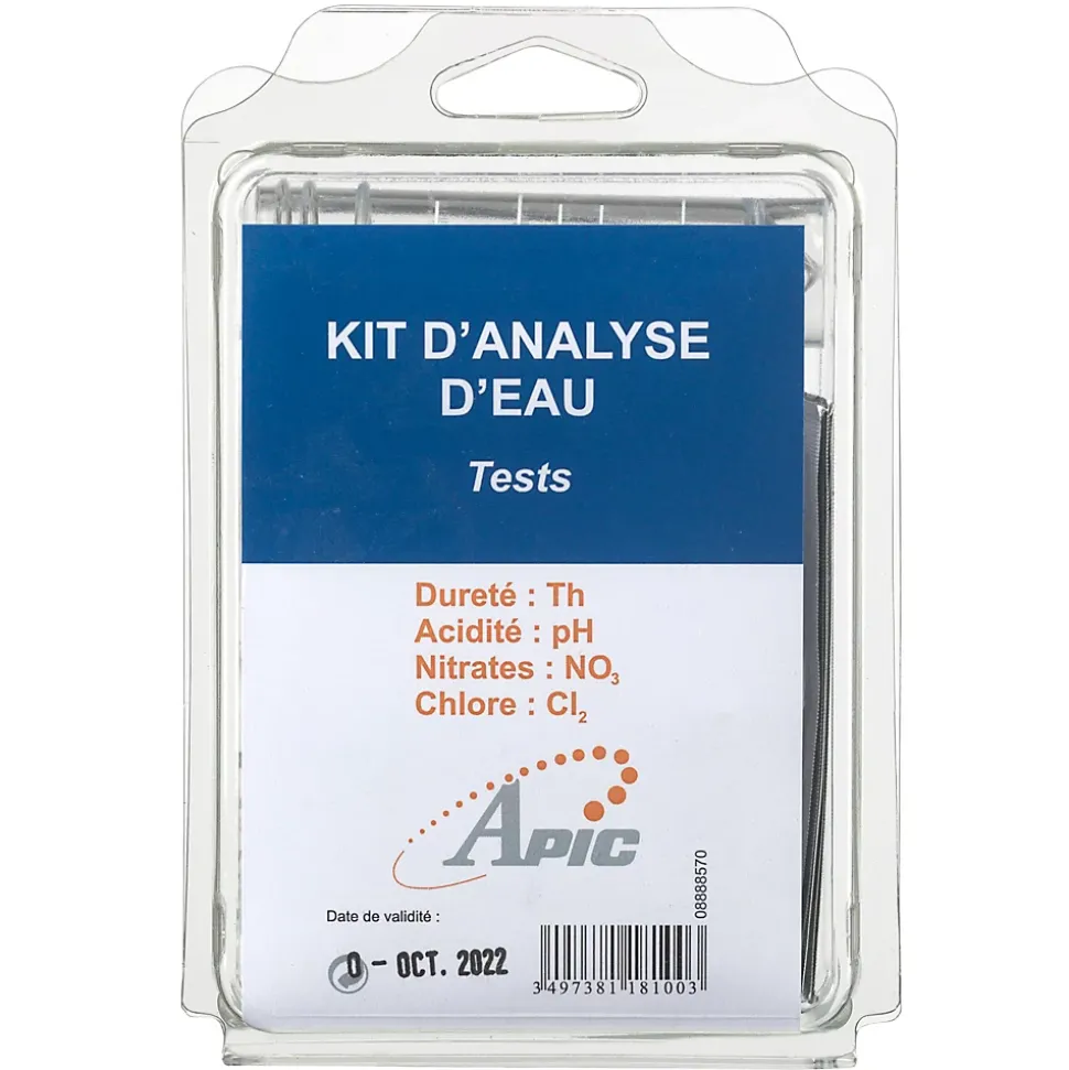 Kit d'analyses d'eau TH, PH, Nitrate, Chlore