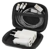 Kit de voyage avec câble de charge 3 en 1, double chargeur, double chargeur de voiture