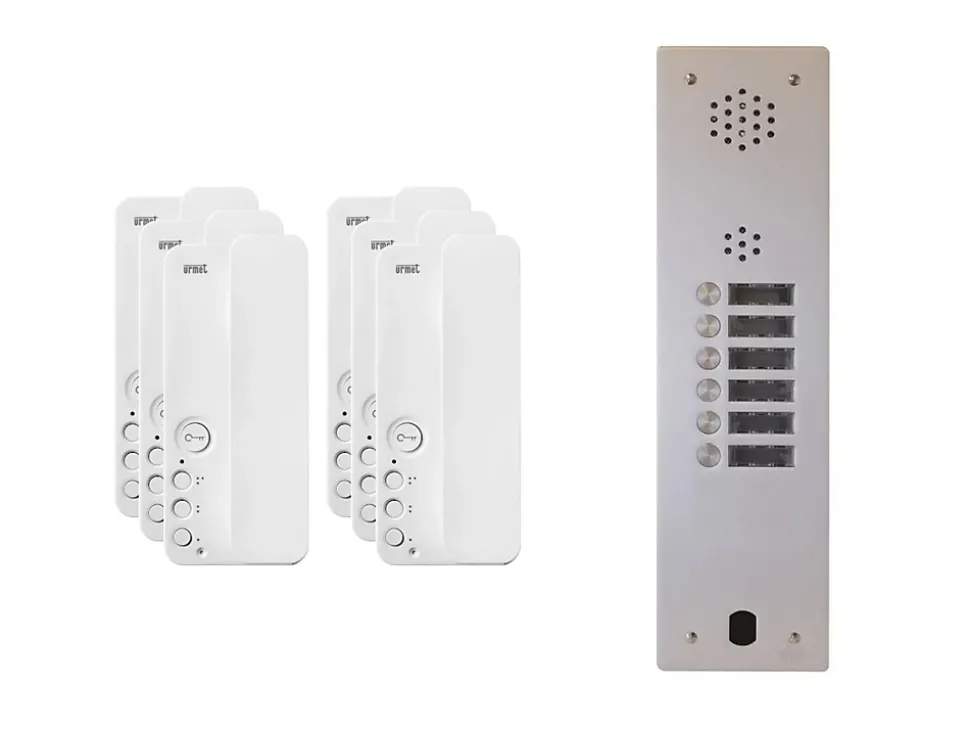 Kit interphone 1 rangée avec 6 combinés URMET Collectif