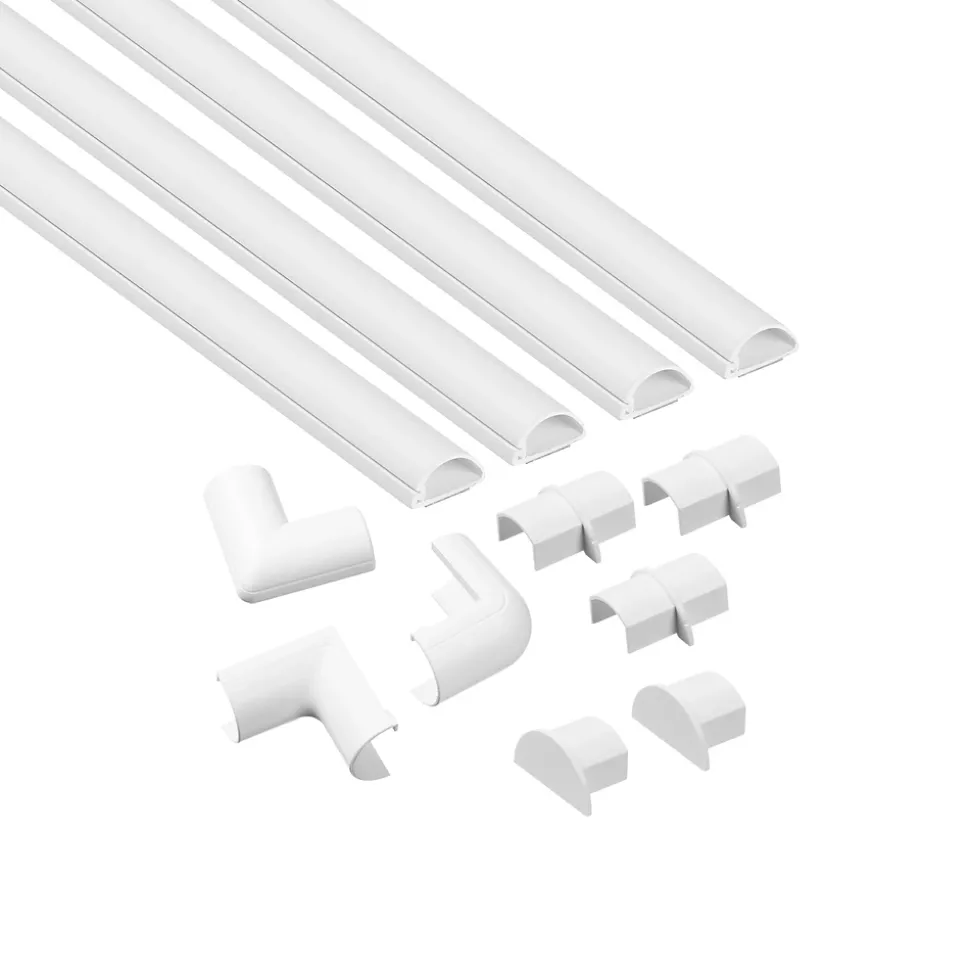Kit moulure semi-circulaire D-Line 20 x 10 mm blanc avec accessoires, lot de 4