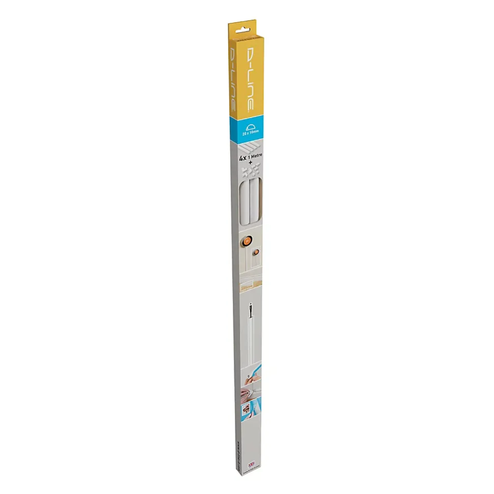 Kit moulure semi-circulaire D-Line 20 x 10 mm blanc avec accessoires, lot de 4