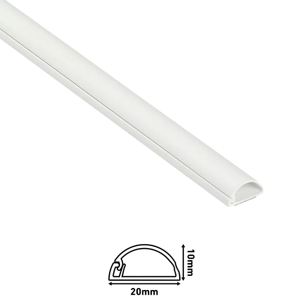 Kit moulure semi-circulaire D-Line 20 x 10 mm blanc avec accessoires, lot de 4