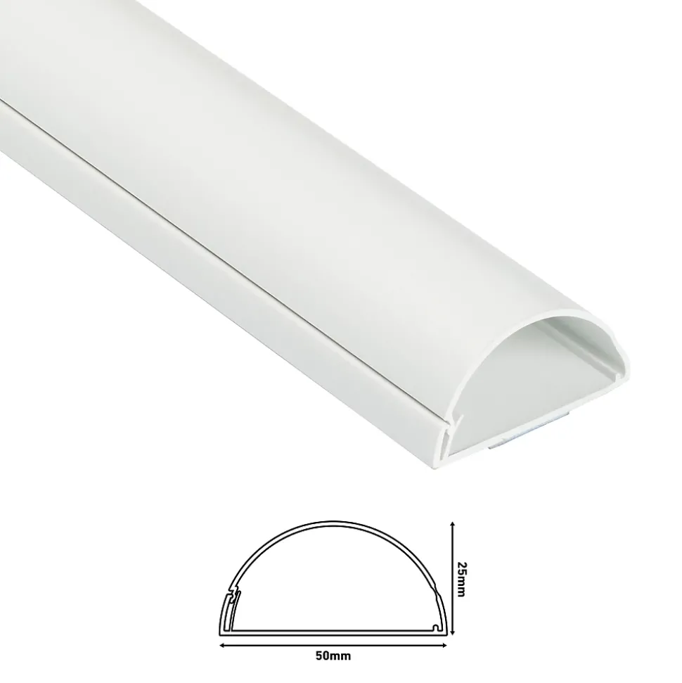 Kit moulure semi-circulaire D-Line 50 x 25 mm blanc