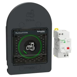Kit Mureva EVlink - Protection + Prise courant 2P+T renforcée VE IP66 IK08 Gris Schneider Electric