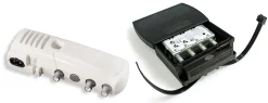 Kit préamplificateur de tête de mât TV 2 sorties réglables UHF/VHF - Fiche F