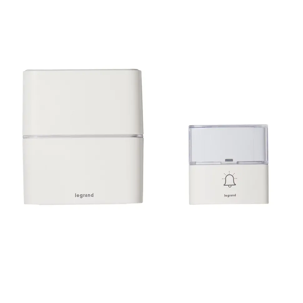 Kit Serénité carillon et sonnette sans fil Legrand 30 mélodies + MP3 alimentation par piles - blanc